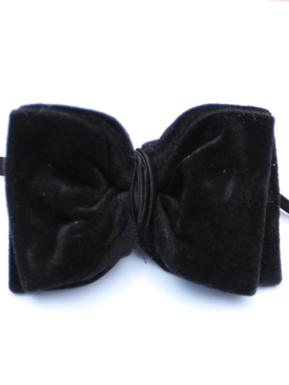 Black Velvet Bow tie with satin accents